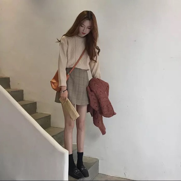 NWT ✨ Camel Plaid A-Line Skirt - Picture 3 of 5